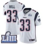 New England Patriots #33 Jeremy Hill White Super Bowl LIII Vapor Untouchable Limited Stitched Jersey