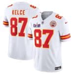 Kansas City Chiefs #87 Travis Kelce White F.U.S.E. Super Bowl LVIII Patch Vapor Untouchable Limited Stitched Jersey