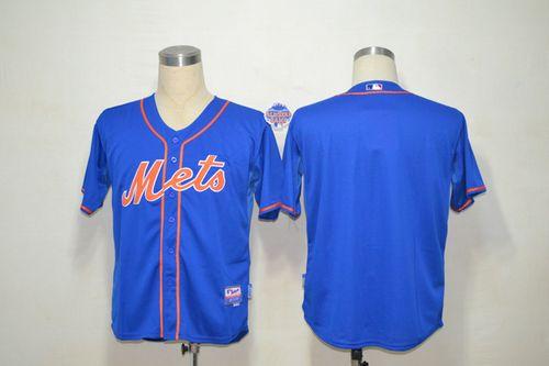 Mets Blank Blue Alternate Home Cool Base Stitched Jersey