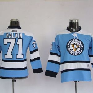 Penguins #71 Evgeni Malkin Stitched Blue Jersey