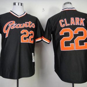 Mitchell And Ness Giants #22 Will Clark Black Stitched Throwback Jersey