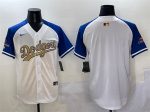 Los Angeles Dodgers Blank White Royal Gold 2024 World Series Champions Vapor Limited Stitched Jersey
