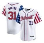 Detroit Tigers #31 Riley Greene White 2025 Independence Day Vapor Premier Limited Stitched Jersey