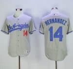Dodgers #14 Enrique Hernandez Grey Flexbase Authentic Collection Road Stitched Jersey
