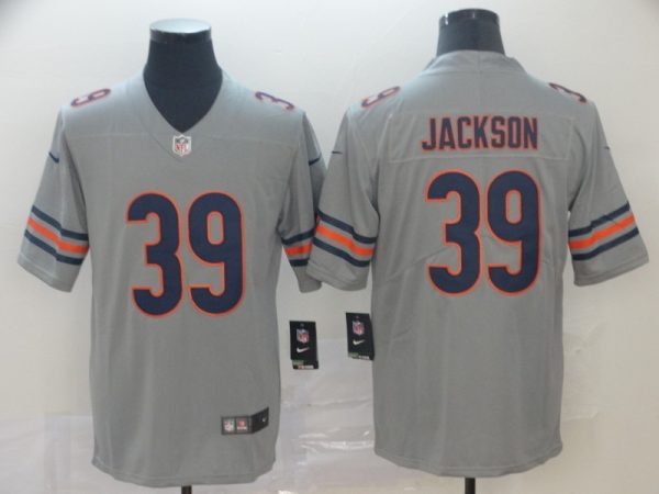 Chicago Bears #39 Eddie Jackson Silver Inverted Legend Stitched Jersey