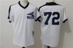 Chicago White Sox #72 Carlton Fisk Mitchell Ness White Cooperstown Mesh Batting Practice Stitched Jersey