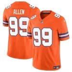Denver Broncos #99 Zach Allen Orange F.U.S.E. Mile High Collection 1977 Throwback Vapor Limited Stitched Jersey