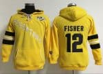 Nashville Predators #12 Mike Fisher Yellow Old Time Heidi Hoodie NHL Hoodie