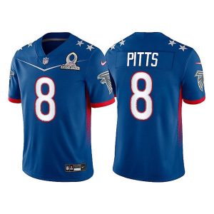 Atlanta Falcons #8 Kyle Pitts 2022 Royal Pro Bowl Stitched Jersey