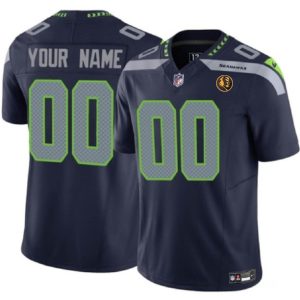 Seattle Seahawks Custom Navy 2023 F.U.S.E. With John Madden Patch Vapor Limited Stitched Jersey
