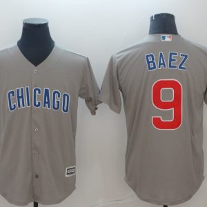 Chicago Cubs #9 Javier Baez Gray Cool Base Stitched Jersey