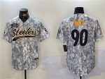 Pittsburgh Steelers #90 T.J. Watt 2024 Arctic Camo Salute To Service Stitched Jersey