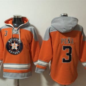 Houston Astros #3 Jeremy Pena Orange Ageless Must-Have Lace-Up Pullover Hoodie