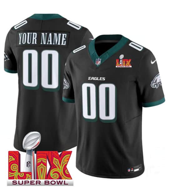 Philadelphia Eagles Custom Black 2024 New F.U.S.E. Vapor Untouchable Limited Stitched Jersey
