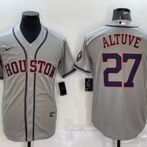 Houston Astros #44 Yordan Alvarez Gray With Patch Cool Base Stitched Jersey