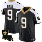 New Orleans Saints #9 Drew Brees Black White 2023 F.U.S.E. 1987 Legacy Vapor Stitched Jersey