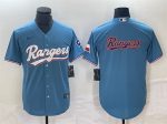 Texas Rangers Blue Team Big Logo With Patch Cool Base Stitched Jersey
