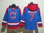 Chicago Cubs #7 Dansby Swanson Royal Red Ageless Must-Have Lace-Up Pullover Hoodie