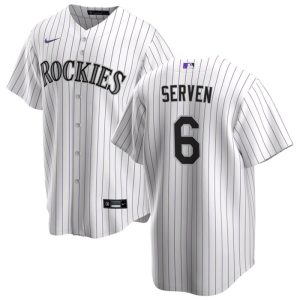 Colorado Rockies #6 Brian Serven White Stitched Jersey