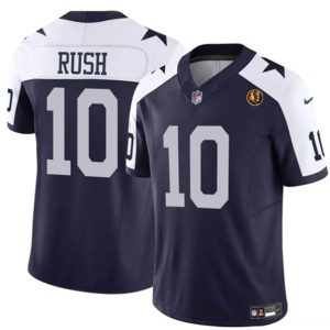 Dallas Cowboys #10 Cooper Rush Navy 2023 F.U.S.E. With John Madden Patch Thanksgiving Vapor Limited Stitched Jersey