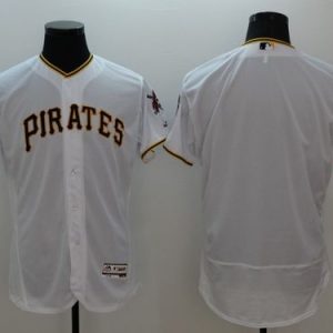 Pirates Blank White Flexbase Authentic Collection Stitched Jersey
