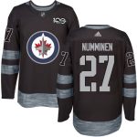 Jets #27 Teppo Numminen Black 1917-2017 100th Anniversary Stitched Jersey