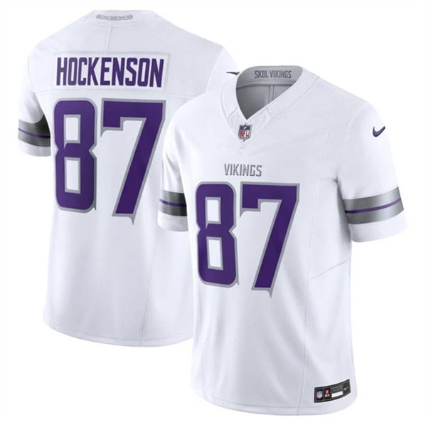 Minnesota Vikings #87 T.J. Hockenson White F.U.S.E. Winter Warrior Limited Stitched Jersey