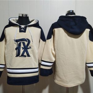 Texas Rangers Blank Cream Ageless Must-Have Lace-Up Pullover Hoodie