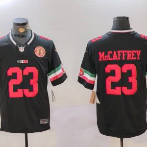 San Francisco 49ers #23 Christian McCaffrey Black F.U.S.E. Mexico With Gate Bridge Patch Vapor Limited Stitched Jersey