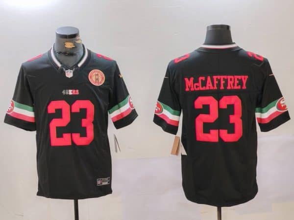 San Francisco 49ers #23 Christian McCaffrey Black F.U.S.E. Mexico With Gate Bridge Patch Vapor Limited Stitched Jersey