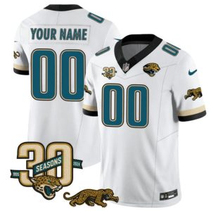 Jacksonville Jaguars Custom White F.U.S.E. With 30th Seasons Patch Vapor Limited Stitched Jersey