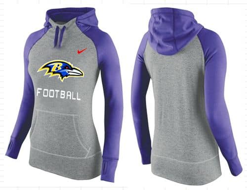 Nike Baltimore Ravens Performance Hoodie Grey Purple_1