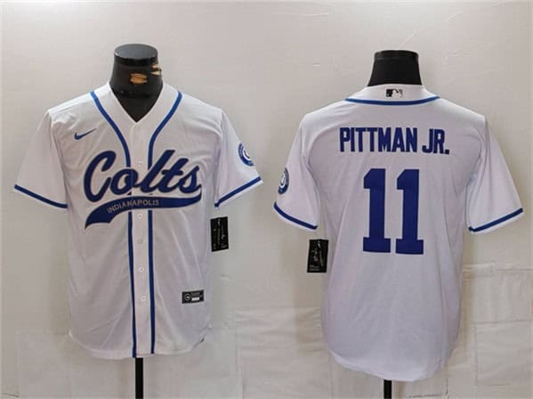 Indianapolis Colts #11 Michael Pittman Jr. White Cool Base Stitched Jersey