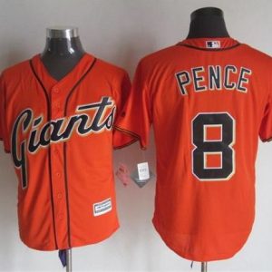 Giants #8 Hunter Pence Orange Alternate New Cool Base Stitched Jersey