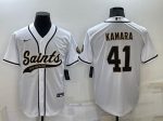 New Orleans Saints #41 Alvin Kamara White Cool Base Stitched Baseball Jersey