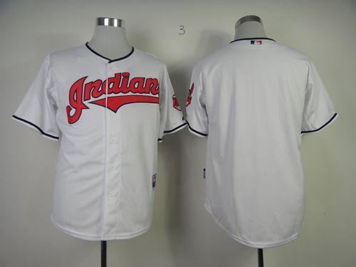 Indians Blank White Cool Base Stitched Jersey