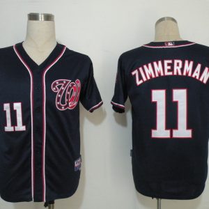 Nationals #11 Ryan Zimmerman Navy Blue Cool Base Stitched Jersey