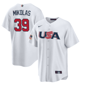USA #39 Miles Mikolas 2023 White World Classic Stitched Jersey