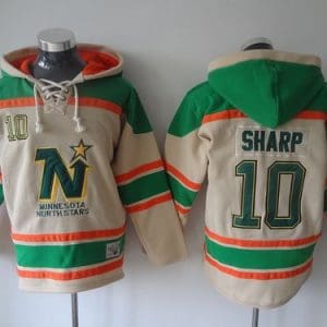 Stars #10 Patrick Sharp Cream Sawyer Hooded Sweatshirt Stitched Jersey