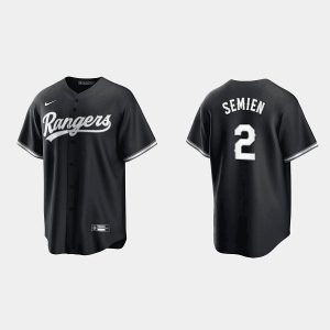 Texas Rangers #2 Marcus Semien Black Cool Base Stitched Baseball Jersey