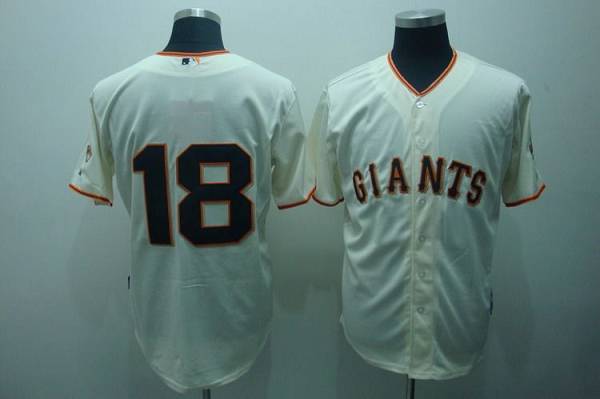 Giants #18 Cain Matt Cream Stitched Jersey