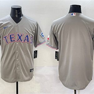 Texas Rangers Blank Gray With Patch Cool Base Stitched Jersey
