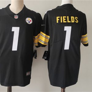 Pittsburgh Steelers #1 Justin Fields Black Vapor Untouchable Limited Stitched Jersey
