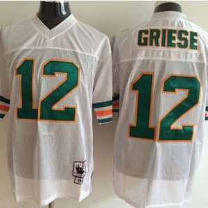 Mitchell And Ness Dolphins #12 Bob Griese White Throwback Stitched Jerseys