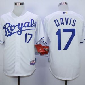 Royals #17 Wade Davis White Cool Base Stitched Jersey