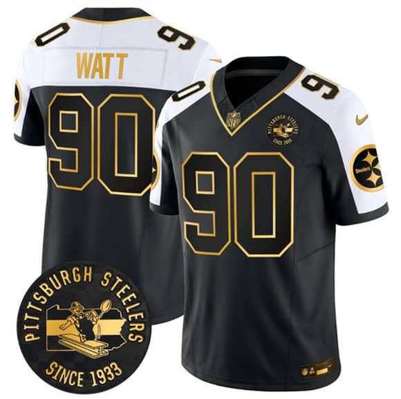 Pittsburgh Steelers #90 T.J. Watt Black Gold Alternate F.U.S.E. Throwback 1933 Patch Vapor Untouchable Limited Football Stitched Jersey