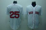 Red Sox #25 Mike Lowell Stitched White Jersey