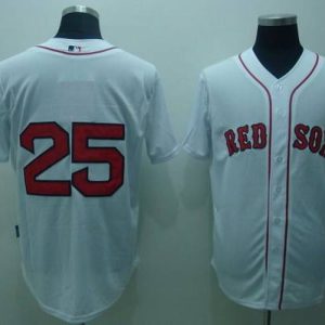 Red Sox #25 Mike Lowell Stitched White Jersey