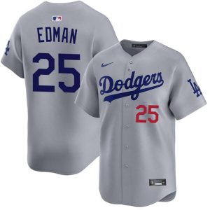 Los Angeles Dodgers #25 Tommy Edman Gray Limited Stitched Jersey