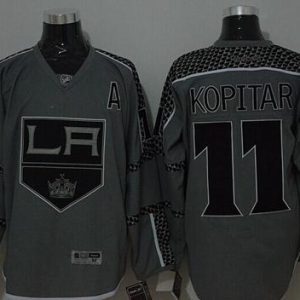 Kings #11 Anze Kopitar Charcoal Cross Check Fashion Stitched Jersey